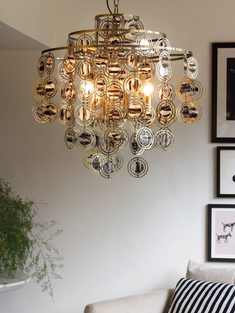 Rockett St George Brass Layered Shell Effect Chandelier - Image 1 of 5