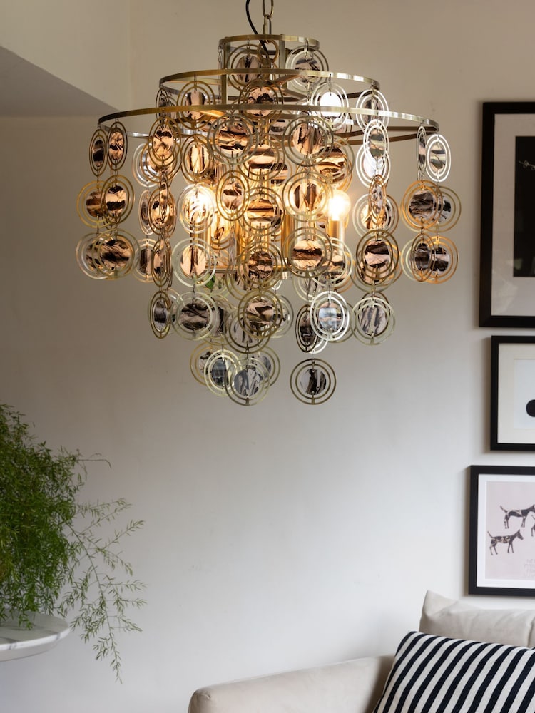 Rockett St George Brass Layered Shell Effect Chandelier - Image 2 of 5