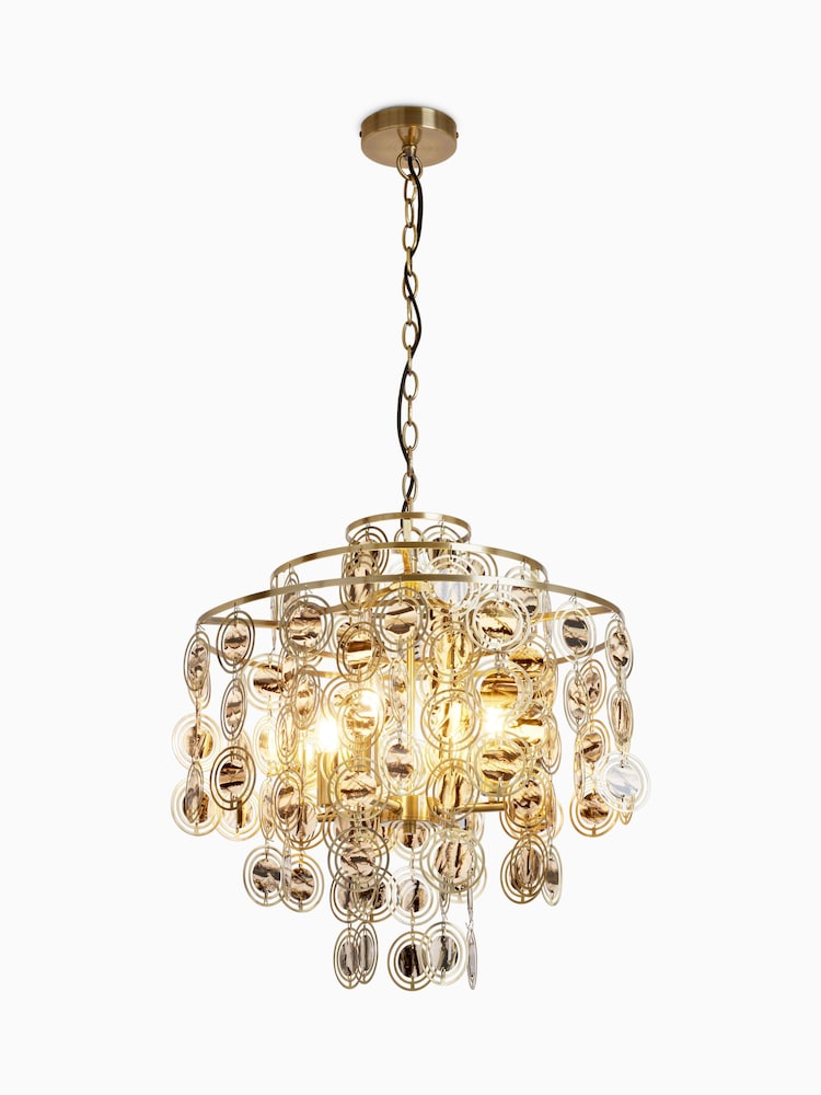 Rockett St George Brass Layered Shell Effect Chandelier - Image 4 of 4
