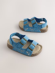 Blue Dinosaur Standard Fit (F) Double Buckle Cushioned Footbed Sandals - Image 3 of 7