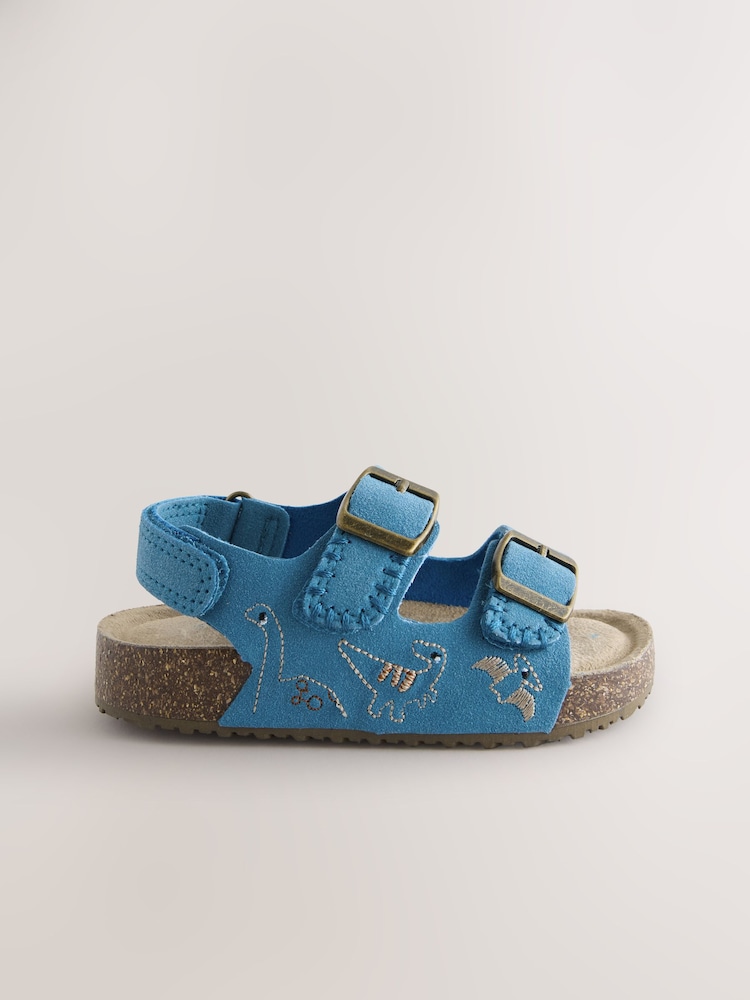 Blauw met dinosaurus - Sandalen met verzacht voetbed en twee gespbandjes - Image 4 of 7