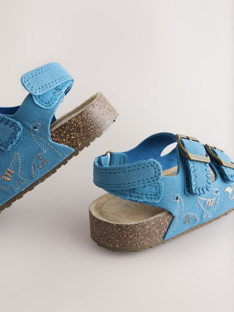 Blauw met dinosaurus - Sandalen met verzacht voetbed en twee gespbandjes - Image 5 of 7