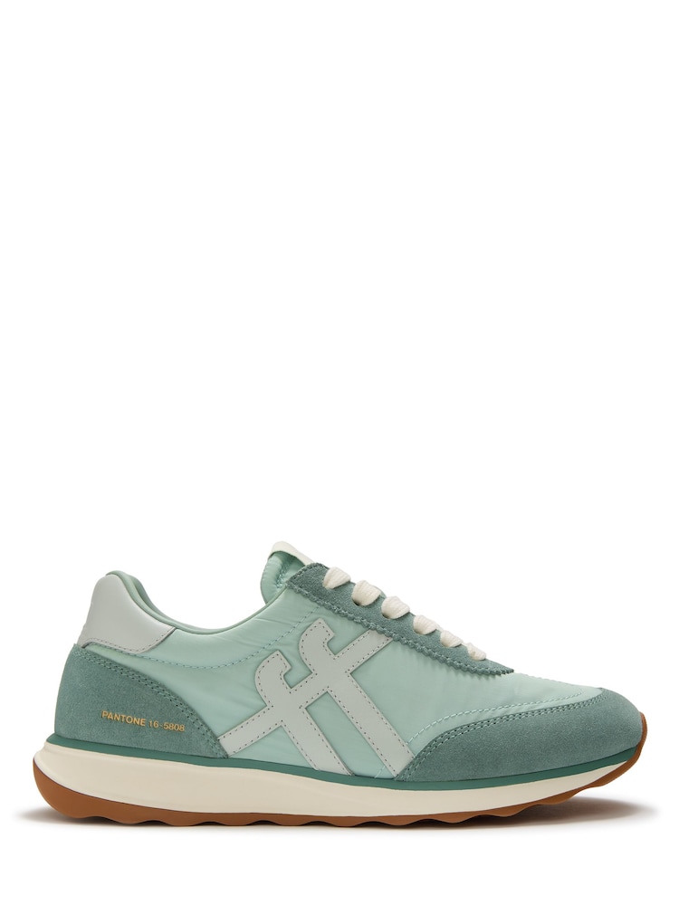 FitFlop Green Pantone Retro-Q FF Suede Trainers - Image 1 of 5
