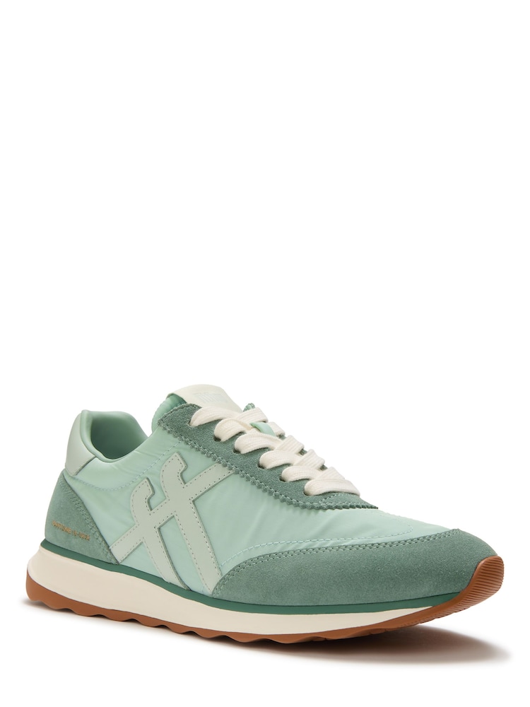 FitFlop Green Pantone Retro-Q FF Suede Trainers - Image 2 of 5