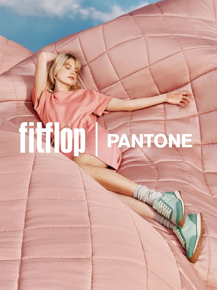 FitFlop Green Pantone Retro-Q FF Suede Trainers - Image 5 of 5