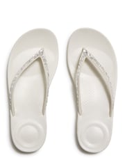 FitFlop Cream Iqushion Multi-Crystal Ergonomic Flip Flops - Image 2 of 4