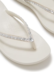 FitFlop Cream Iqushion Multi-Crystal Ergonomic Flip Flops - Image 4 of 4