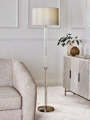 Lipsy Brass Glass Floor Lamp - Image 1 of 3