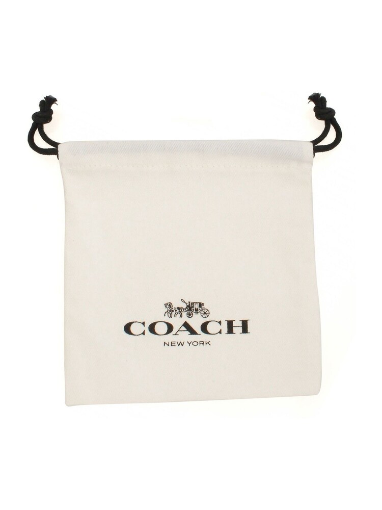 COACH Gold Signature Pavé Tea Rose Charm Huggies - Image 2 of 2