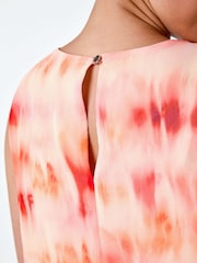 Roman Orange Sleeveless Tie Dye Print Top - Image 5 of 5