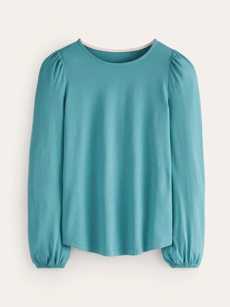 Boden Blue Supersoft Long Sleeve Top - Image 4 of 4