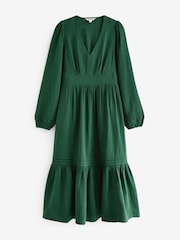Boden Green Eve 100% Cotton Sleeved Double Cloth Dress - Image 6 of 6