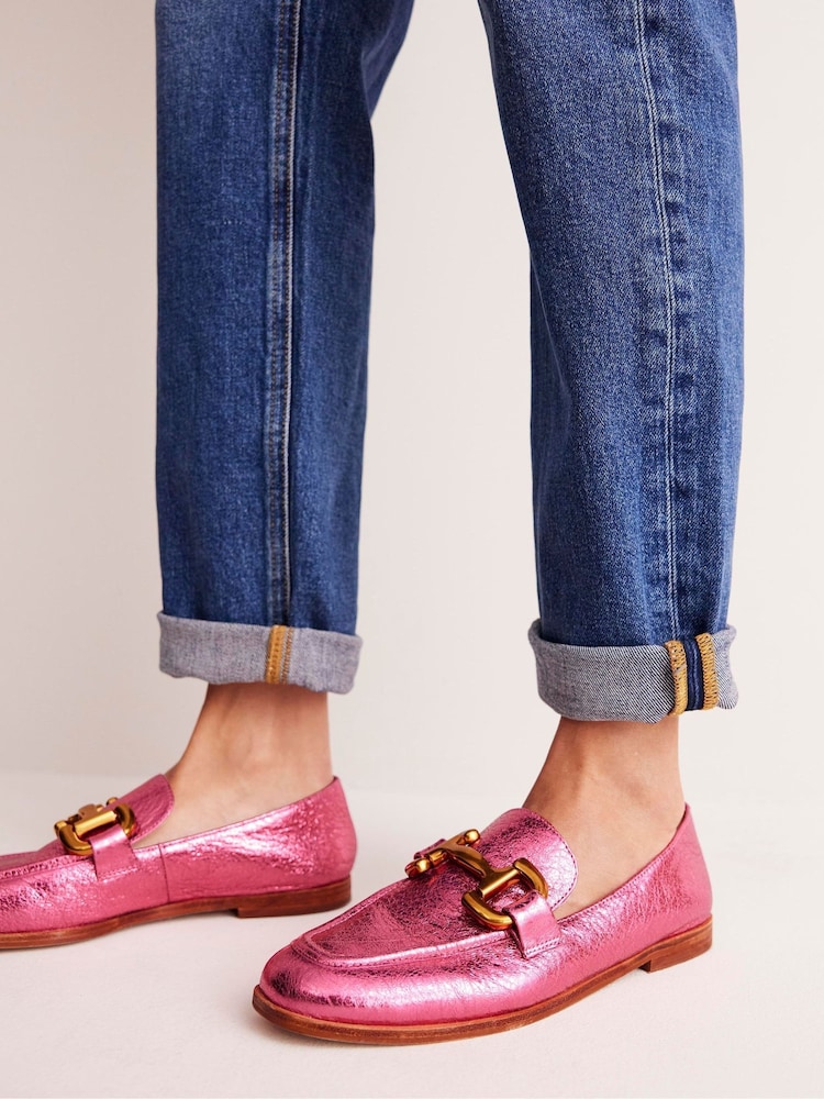 Boden Pink Iris Snaffle Loafers - Image 1 of 4