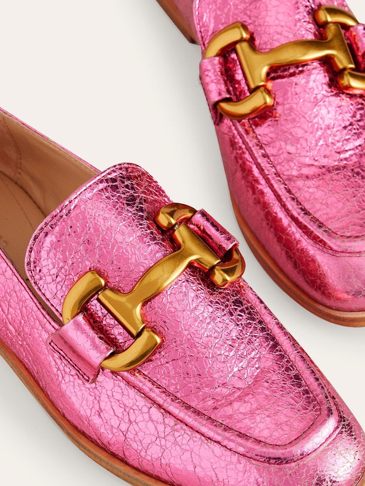 Boden Pink Iris Snaffle Loafers - Image 4 of 4