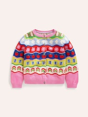 Boden Pink Edie Fairisle Pattern Cardigan - Image 1 of 4