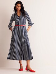 Boden Blue Camo Marcia Jersey Midi Shirt Dress - Image 1 of 6