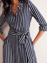 Boden Blue Camo Marcia Jersey Midi Shirt Dress - Image 3 of 6