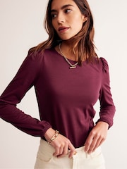 Boden Purple Supersoft Long Sleeve Top - Image 1 of 4