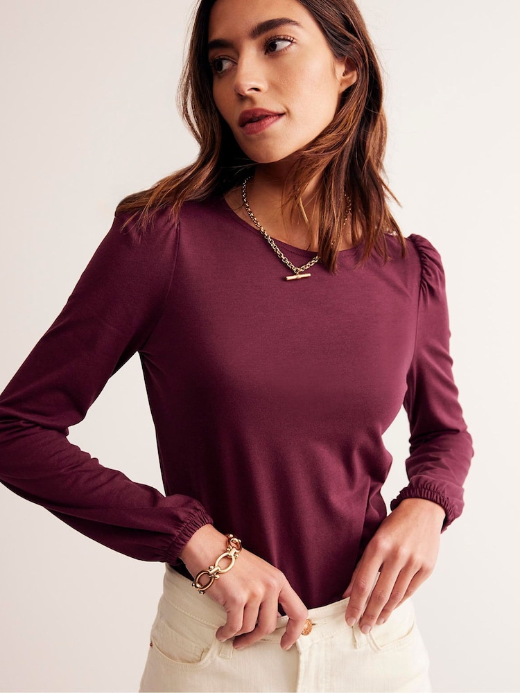 Boden Purple Supersoft Long Sleeve Top - Image 1 of 4
