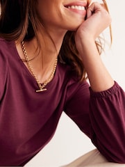 Boden Purple Supersoft Long Sleeve Top - Image 3 of 4