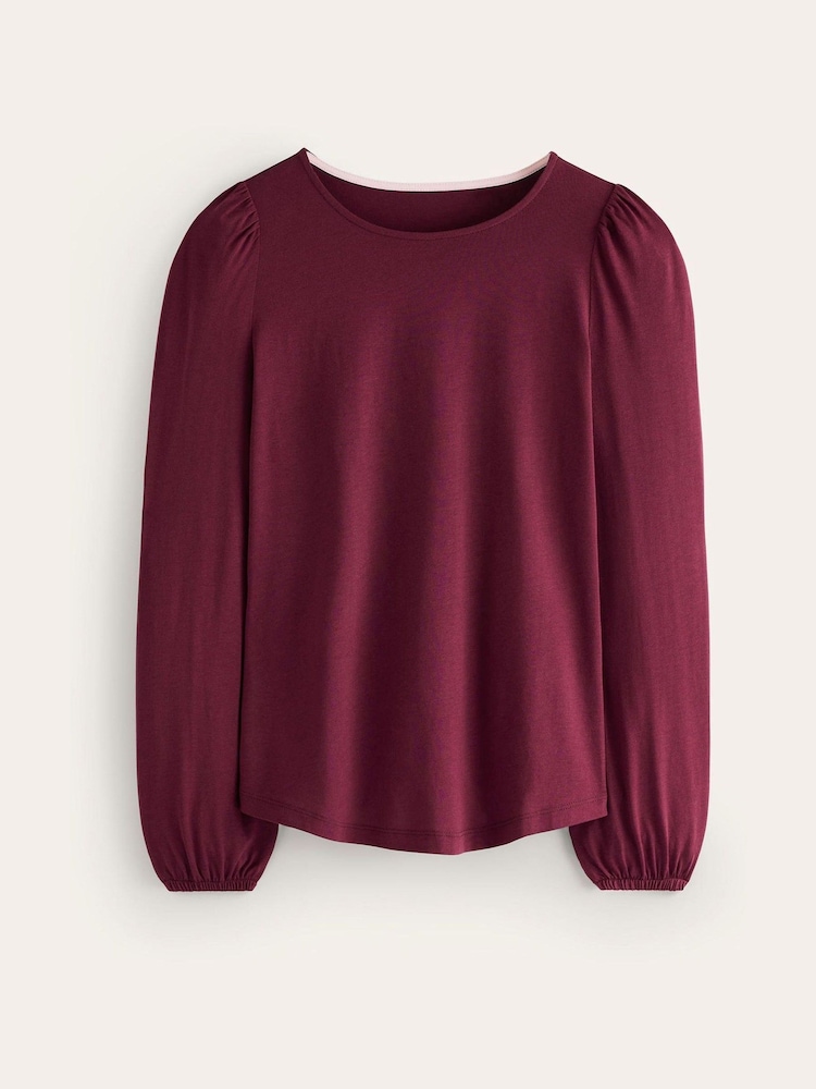 Boden Purple Supersoft Long Sleeve Top - Image 4 of 4