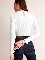 Boden White Supersoft Long Sleeve Top - Image 4 of 5
