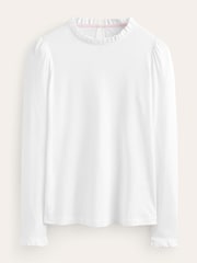 Boden White Supersoft Long Sleeve Top - Image 5 of 5