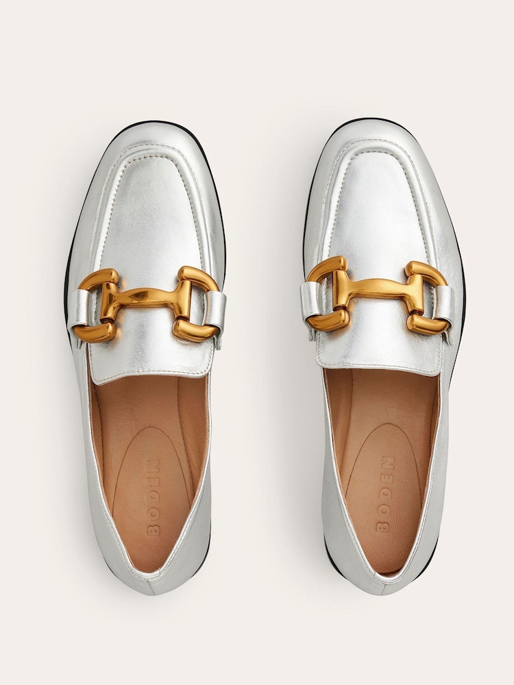 Boden Silver Iris Snaffle Loafers - Image 5 of 5
