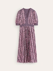 Boden Pink Lily Hotched Jersey Midi Dress - Image 5 of 5