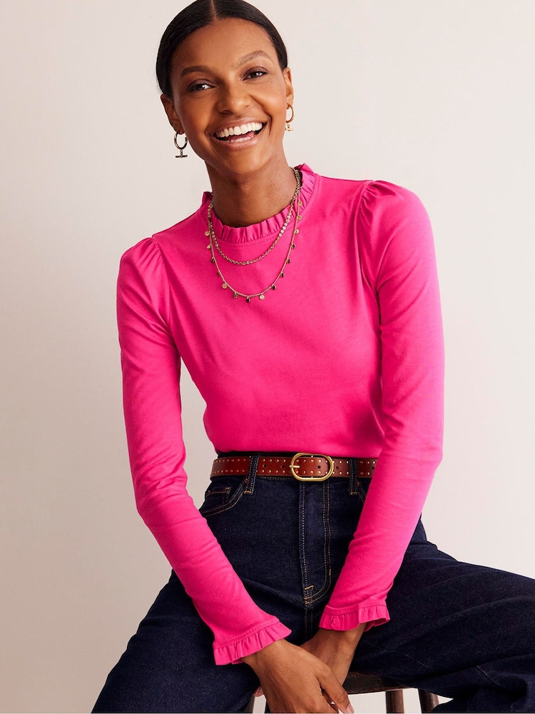 Pink - Boden Superweiches Top mit Rüschen - Bild 1 von 4 Pink - Boden Superweiches Top mit Rüschen - Bild 1 von 4