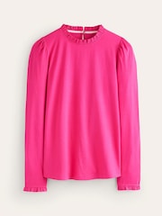 Boden Pink Supersoft Frill Detail Top - Image 4 of 4