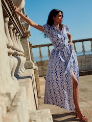 Boden Blue Alexa Maxi 100% Cotton Shirt Dress - Image 1 of 6