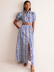 Boden Blue Alexa Maxi 100% Cotton Shirt Dress - Image 2 of 6
