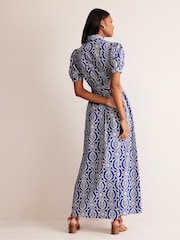 Boden Blue Alexa Maxi 100% Cotton Shirt Dress - Image 4 of 6