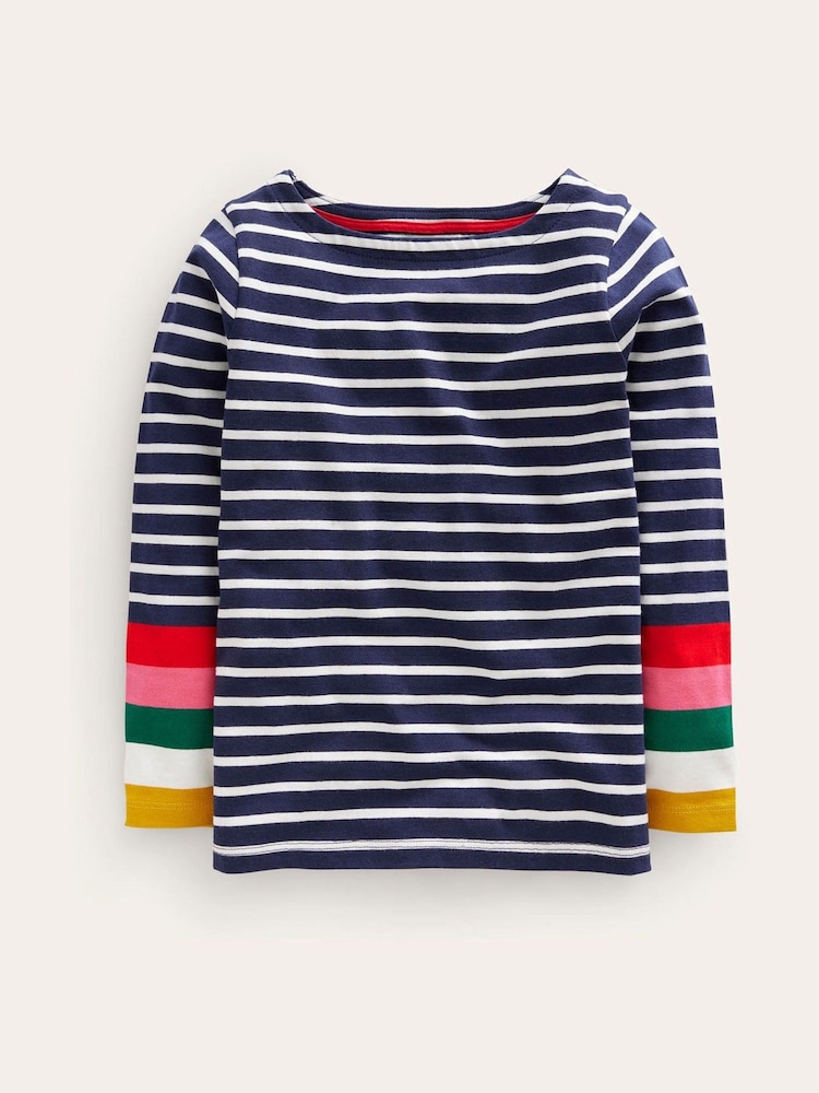 Boden Blue Ella Breton 100% Cotton T-Shirt - Image 1 of 3