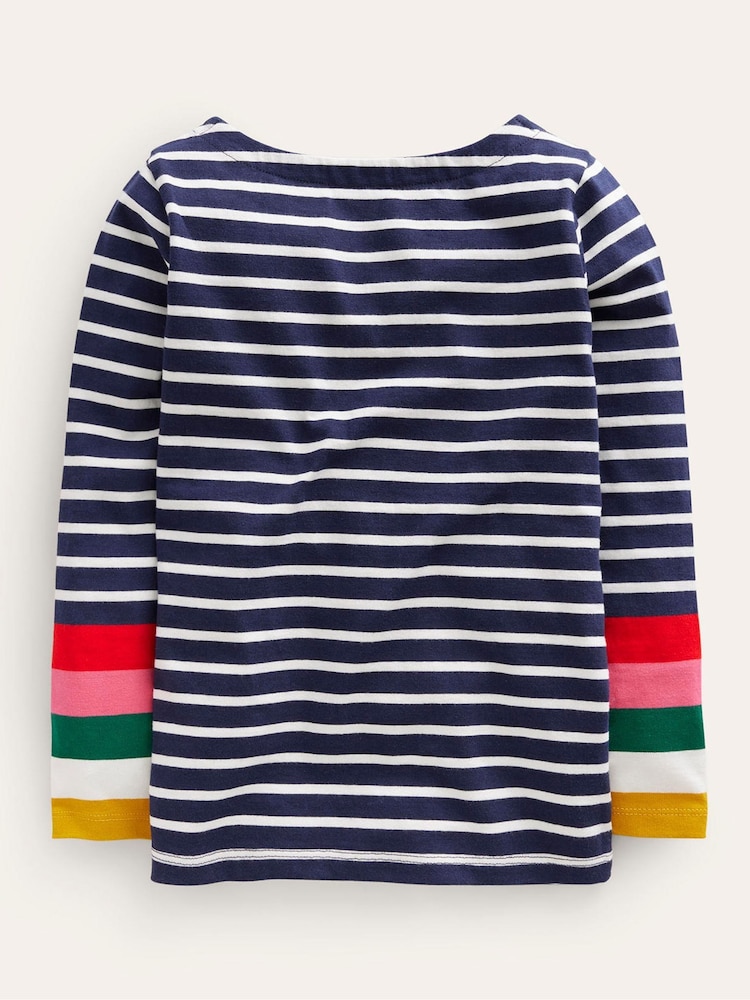 Boden Blue Ella Breton 100% Cotton T-Shirt - Image 2 of 3
