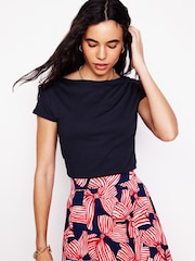 Boden Blue Supersoft Boat Neck T-Shirt - Image 2 of 5