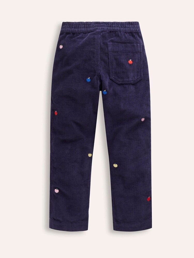 Boden Blue 100% Cotton Embroidered Cord Pull-On Trousers - Image 2 of 4 Boden Blue 100% Cotton Embroidered Cord Pull-On Trousers - Image 2 of 4
