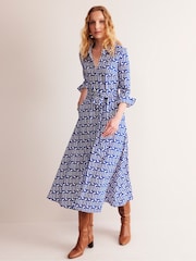 Boden Blue Marcia Jersey Midi Shirt Dress - Image 3 of 6
