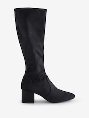 Boden Black Heeled Stretch Knee High Boots - Image 2 of 4