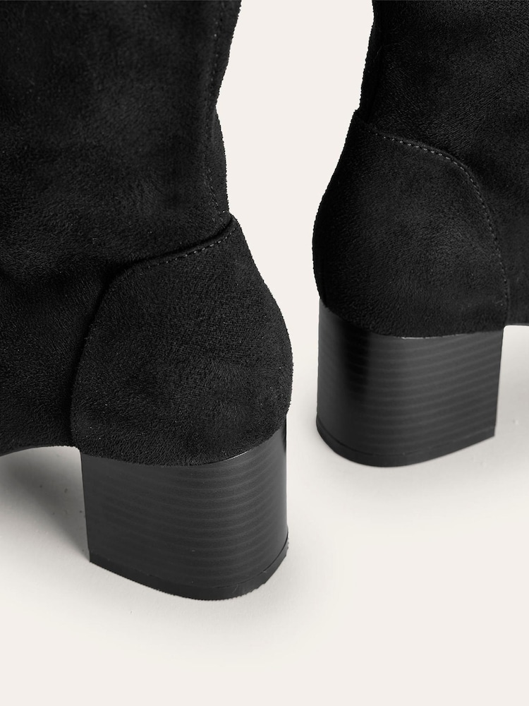Boden Black Heeled Stretch Knee High Boots - Image 4 of 4