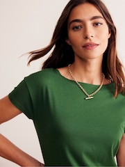 Boden Green Supersoft Boat Neck T-Shirt - Image 3 of 5