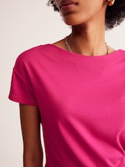 Boden Pink Supersoft Boat Neck T-Shirt - Image 3 of 5