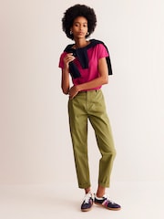 Boden Pink Supersoft Boat Neck T-Shirt - Image 4 of 5
