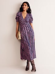Boden Pink Kristen Pleated Jersey Dress - Image 5 of 6