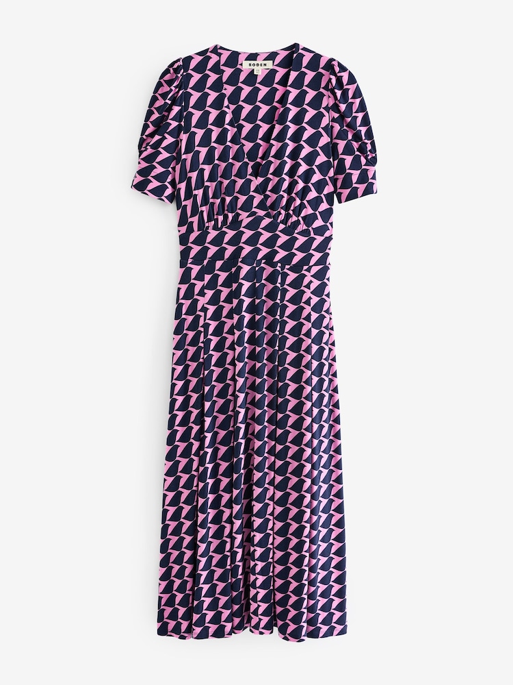 Boden Pink Kristen Pleated Jersey Dress - Image 6 of 6 Boden Pink Kristen Pleated Jersey Dress - Image 6 of 6