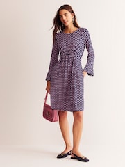 Boden Pink Flute Sleeve Jersey Dress - Image 1 of 5