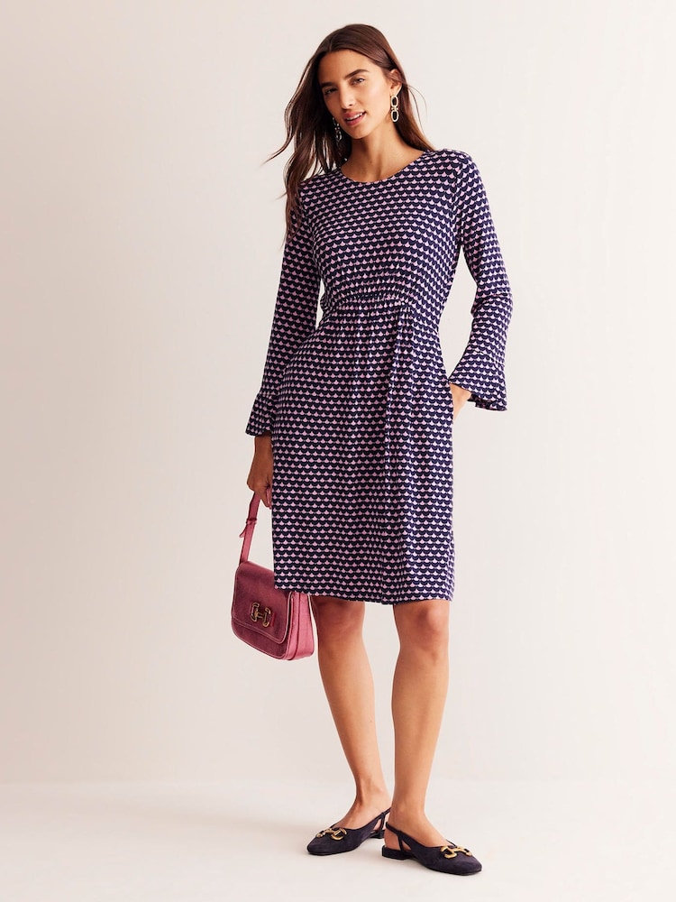 Boden Pink Flute Sleeve Jersey Dress - Image 1 of 5