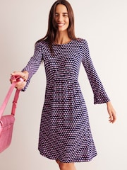 Boden Pink Flute Sleeve Jersey Dress - Image 3 of 5