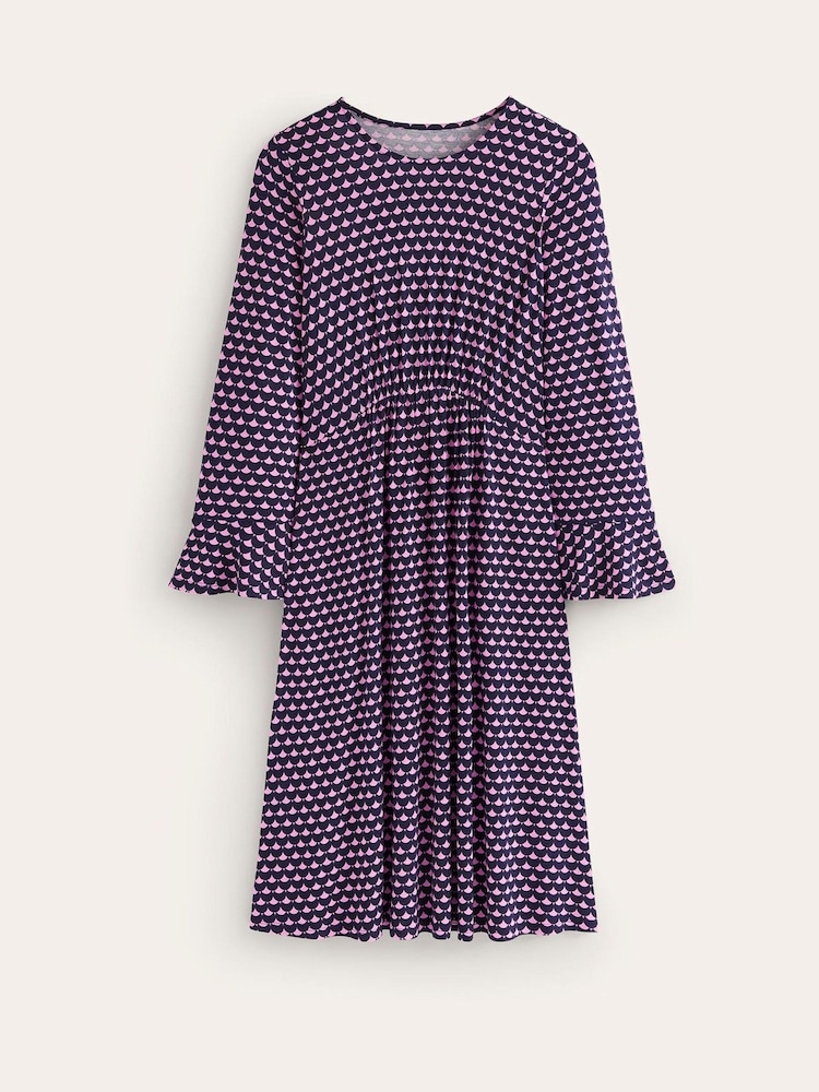 Boden Pink Flute Sleeve Jersey Dress - Image 5 of 5